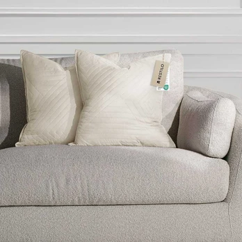 RESTILO decorative pillowcase SOFTA color beige pressed style glamor type of material - textiles microfiber 50x70