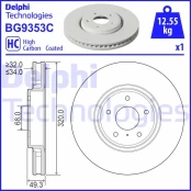 DELPHI BG9353C Brake Disc kaina