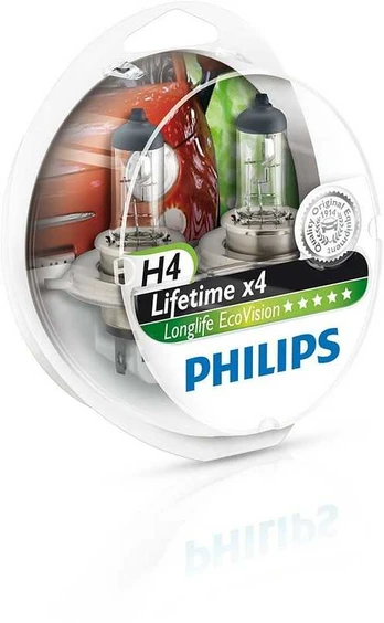 Philips Lemputės H4 LongLife EcoVision