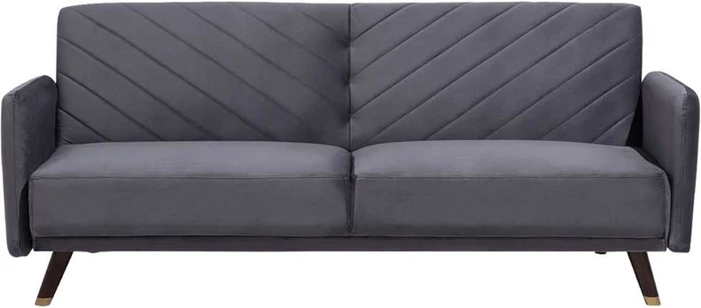 Beliani Sofa rozkładana welurowa pilka SENJA