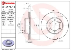 Stabdžių diskas BREMBO 09.5173.14 kaina