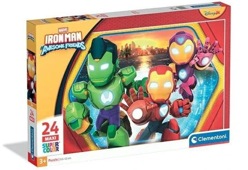 Clementoni CLE puzzle 24 Maxi SuperKolor IronMan_..Fri..24829
