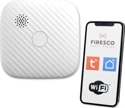 Inne „Tuya Wifi“ baterija „Firesco ZR153SW-CB“ dūmų jutiklis