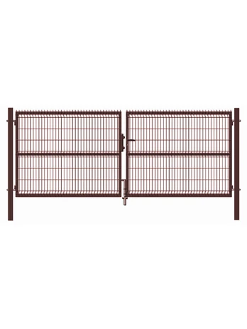 Vartai segmentiniu užpildu, 400 cm x 153 cm, ruda