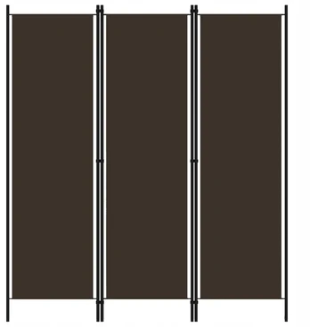 3 dalių paravanas, rudas, 150 x 180 cm