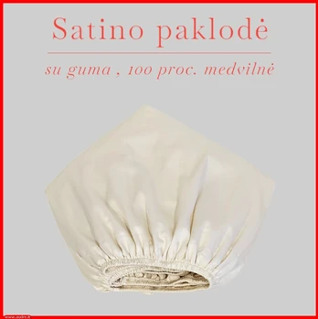 Satino paklodė su guma - 200x200+30cm.