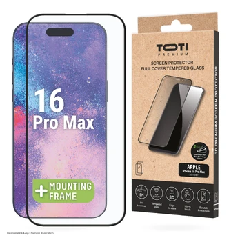 Toti Premium PREMIUM TEMPERED screen protector glass 3D full cover for Apple iPhone 16 Pro Max