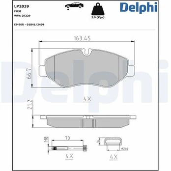 DELPHI LP2039 Brake pad set