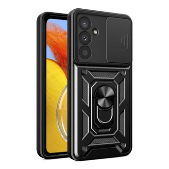 Dėklas Hurtel Hybrid Armor Camshield Case for Samsung Galaxy A37 - Juodas