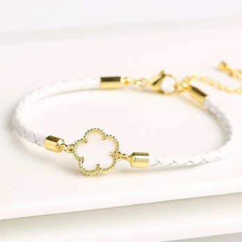 Odinė apyrankė , White Leather, Color