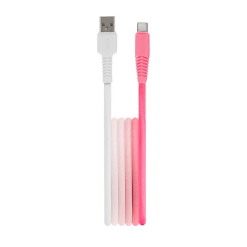 Setty cable USB - USB-C 1,5 m 3A KGA-C-1.5320 baltas-pink gradient