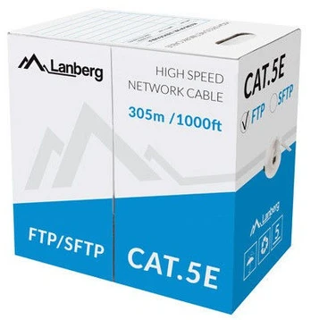 Laidas Lanberg FTP CAT 5E CU Nėra, Nėra, 305 m, pilka