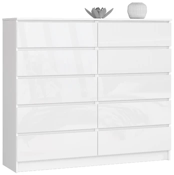 Komoda K140, balta/ blizgi balta sp.