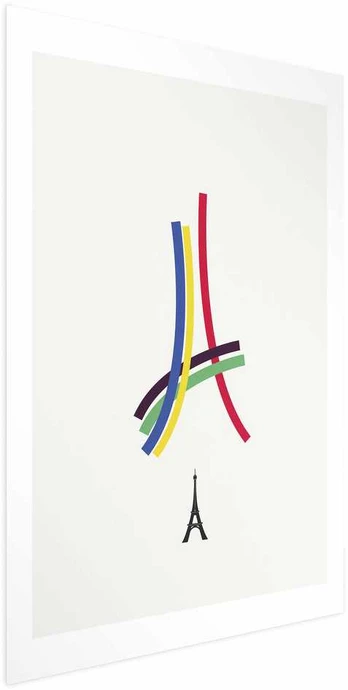 Artgeist Plakatas - Eiffel Tower - Colored Graphic - Abstraction