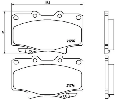 Stabdžių trinkelių rinkinys, diskinis stabdys BREMBO P 83 025