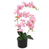Dirbtinė orchidėja su vazonu, 65 cm, rožinė kaina