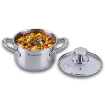 Fackelmann puodas su dangčiu Oval, 1,9 l, 16 cm, sidabrinis