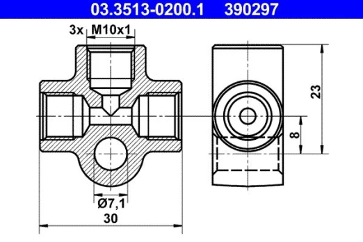 ATE 03.3513-0200.1 Brake hose fitting