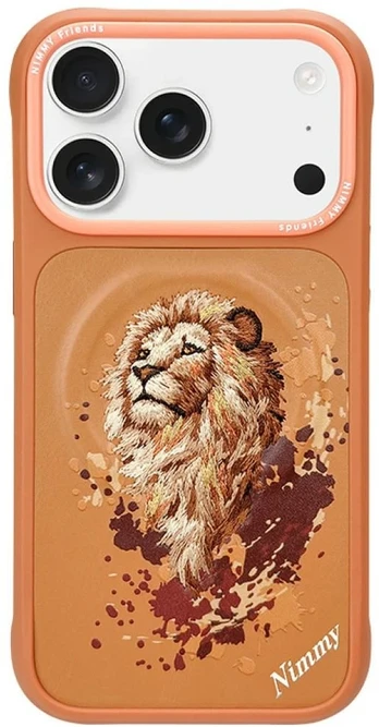 Dėklas NIMMY case LION compatible with MagSafe for IPHONE 18 Pro Max/17 Pro Max oranžinis