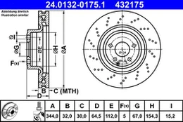 ATE 24.0132-0175.1 Brake Disc