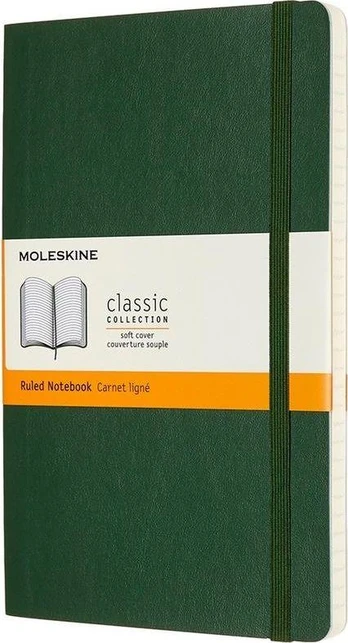 Moleskine Notes 13x21 grotelės myrtle žalias