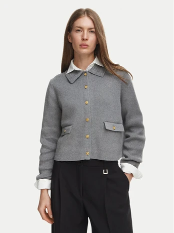 Tommy Hilfiger Kardiganas WW0WW51426 Pilka Regular Fit
