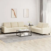Sofa Sofos komplektas, 2 dalių, kreminės spalvos, audinys kaina