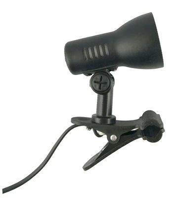 Lempa su spaustuku E14 prisegama lempa E14 prisegamas reflektorius juodas Ts02
