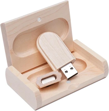 Medinė Usb atmintinė 4gb su dėžute