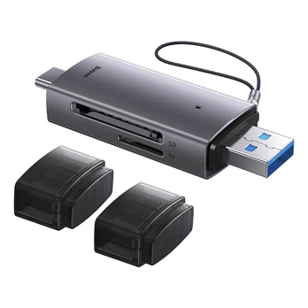 Baseus Lite Series USB-A & Type-C to SD/TF Card Reader Grey