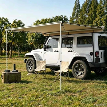Markizė nameliui ant ratų, smėlio spalvos, 2x2,5x2,15m