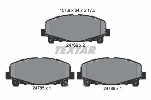 Stabdžių trinkelių rinkinys, diskinis stabdys TEXTAR 2476601