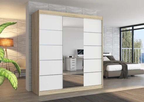 Sliding wardrobe with mirror BERGEN 200
