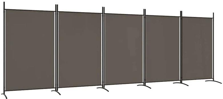 Kambario pertvara, 5 dalių, antracito, 433x180cm, audinys