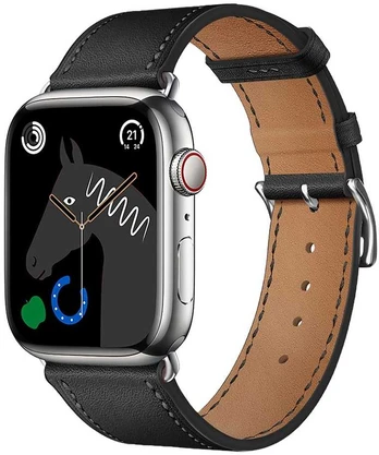 „Apple Watch“ dirželis Forcell F-Design FA20 magnetinis dirbtinės odos dirželis 42 / 44 / 45 / 49 mm, juodas