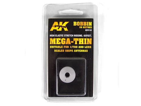 AK Interactive - Elastic Rigging Bobbin MEGA-THIN (Suitable for 1:700 and smaller scales), AK9134