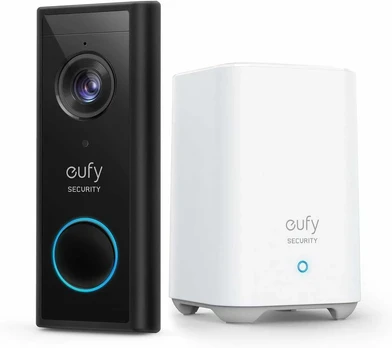 eufy Security belaidis vaizdo durų skambutis 2K su akumuliatoriumi ir HomeBase 2