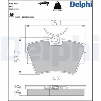 DELPHI LP1745 Brake pad set