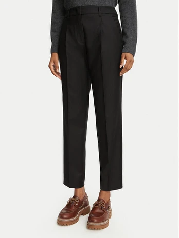 Weekend Max Mara Medžiaginės kelnės Caldaia 2625136112 Juoda Regular Fit