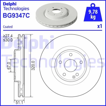 Stabdžių diskas DELPHI BG9347C
