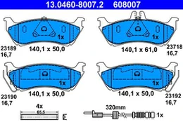 ATE 13.0460-8007.2 Brake pad set