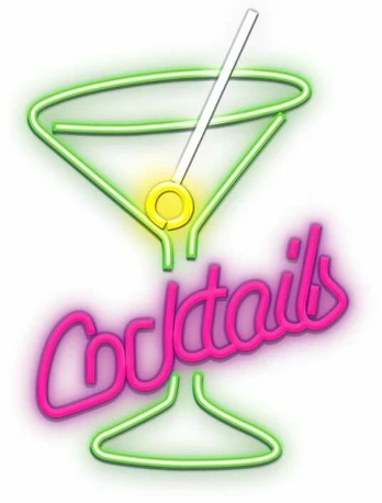 TelForceone Neon PLEXI LED COCKTAILS pink žalias FPNE02X Forever Light