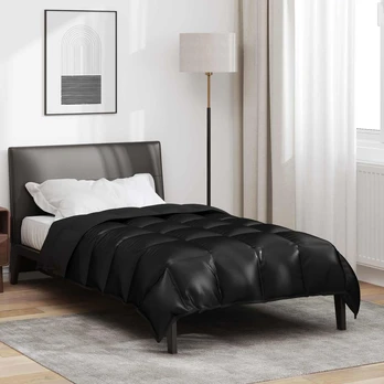 Žiemos antklodė Juoda 220 x 155 cm Satin ir mikropluoštas
