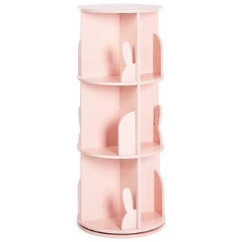 Beliani Obrotowy regał CANEY 94 cm Pastelinis róż