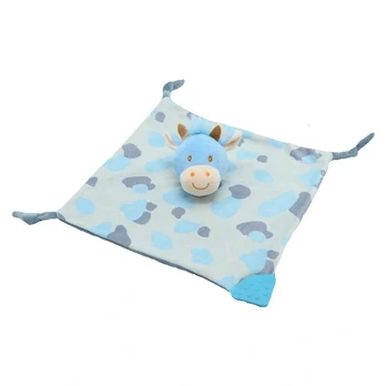 Toy Blanket - 94659 - MILUŚ - GIRAFFE - BLUE - size 25 cm