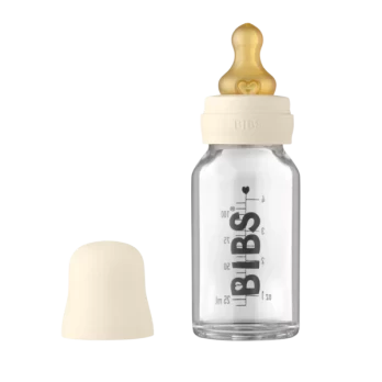 BIBS stiklinis buteliukas, 110 ml, Ivory