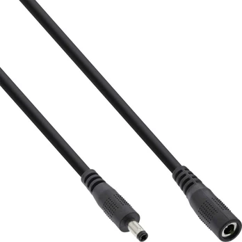 Kabelis zasilający InLine® DC extension cable, DC plug male/female 4.0x1.7mm, AWG 18, juodas, 5m