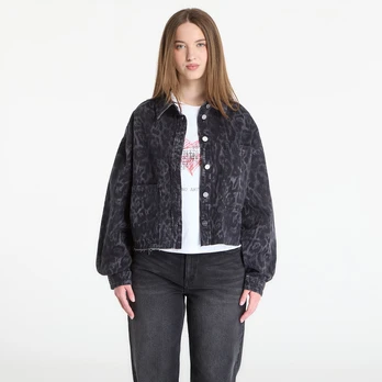 AllSaints Nicky Denim Shacket Leppo Black - Dydis S (W121PE Leppo Black Striukės)
