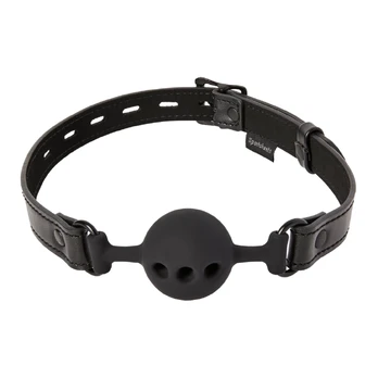Sportsheets Saffron Adjustable Breathable Ball Gag Red PU Leather