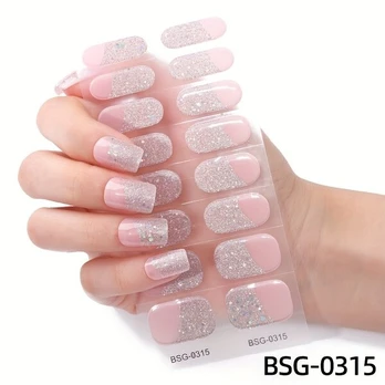 Blizgūs geliniai nagų lipdukai, BSG-0315